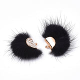 Faux Mink Fur Tassels, Black 2/pk