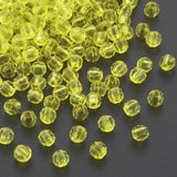 Faceted Plastic Beads 4mm Transparent Yellow 25g