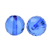 Faceted Plastic Beads 8mm Transparent Blue 50g