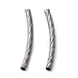 Metal Curved Tube Beads 25mm Gunmetal 40/pk