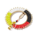 Beaded Medicine Wheel Pendant 40x39mm 1/pk