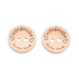 Button Wood 20mm Handmade w/Love 10/pk