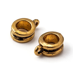 Bead Bails Rondelle 12x8mm Antique Gold 5/pk