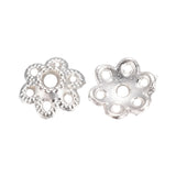 Bead Caps 6mm Silver 6-Petal Flower 20/pk