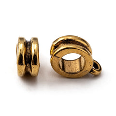 Bead Bails Rondelle 12x8mm Antique Gold 5/pk