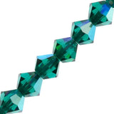 Preciosa Bicone 3mm Emerald AB 5" Strand