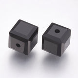 K9 Glass Cube Beads 8mm Jet Black 10/pk