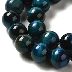 Tiger Eye Blue Beads 10mm Round (Natural/Dyed) 15-16" Strand