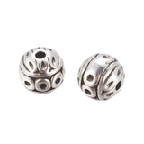 Round Textured Metal Bead 8mm Antique Silver 10/pk