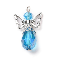Beaded Angel Pendant 29x18mm Multi Mix 5/pk