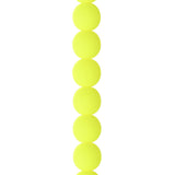 Czech Glass Beads 8mm Round Velvet Neon Yellow 23/Strand
