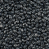 Matubo Czech Miniduo Beads Jet Hematite 13g