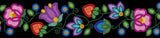 Printed Ribbon 2" Garden Rhythm Black - Per Yard