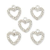 Heart Rhinestone Charm 14x13mm 5/pk