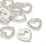 Heart Rhinestone Charm 14x13mm 5/pk