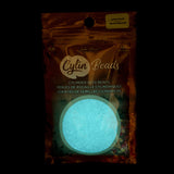 11/0 Cylin Beads #1135 Glow In Dark White / Turquoise 25g Bag