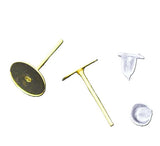 Gold Earring Studs with 8mm Pad 100/pk