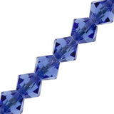 Preciosa Bicone 6mm Sapphire 5" Strand