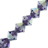 Preciosa Bicone 3mm Tanzanite AB 5" Strand