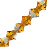Preciosa Bicone 3mm Topaz AB 5" Strand