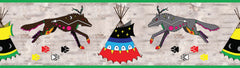 Printed Ribbon 2" Ledger Wolf Birch - Per Yard