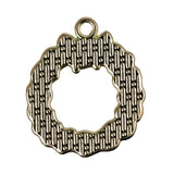 Christmas Wreath Enamel Pendant 23x20mm 5/pk