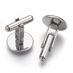 Stainless Steel Cufflinks, 14mm Tray 10/pk