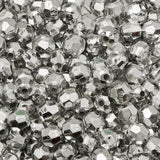 Faceted Plastic Beads 6mm Metallic Silver 1000/pk