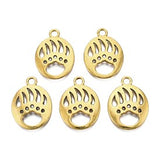 Bear Paw Pendant 30x22mm Antique Gold 5/pk