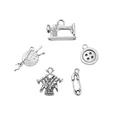 Sewing & Knitting Metal Charm Set 5/pk