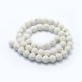 Lava Rock White Beads 6mm Round (Natural/Bleached) 15-16" Strand