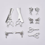 Hair Stylist Metal Charm & Pendant Set 10/pk