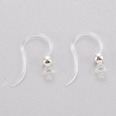 Clear / Silver Hypoallergenic Fish Hook Earrings 100/pk