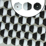 Fire Polished 6mm Duet Black White Matte 25/Strand