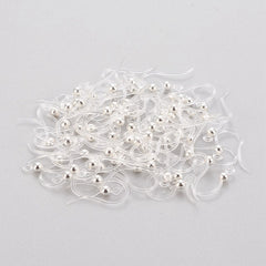 Clear / Silver Hypoallergenic Fish Hook Earrings 100/pk