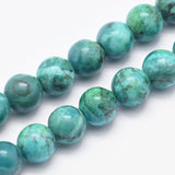 Marble Dark Cyan Beads 6mm Round (Natural/Dyed) 15-16" Strand