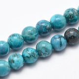 Marble Dark Turquoise Beads 10mm Round (Natural/Dyed) 15-16" Strand