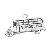 School Bus Metal Pendant 13x23mm 5/pk
