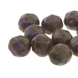 Fire Polished 8mm Purple Travertine 20/Strand