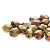 Fire Polished 4mm Jet Brown Iris 40/Strand