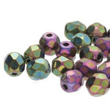 Fire Polished 4mm Jet Red Iris 40/Strand