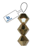 Preciosa Bicone 6mm Crystal Aurum Full Coat 5" Strand