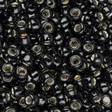 Perles de rocaille Toho 8/0 # 2210 Jet doublé d'argent Flacon de 8 à 9 g