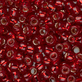 8/0 Toho Seed Beads #25C Silver Lined Ruby 8-9g Vial