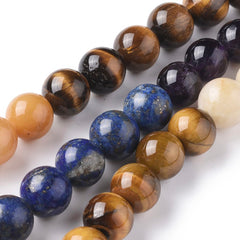 Chakra Mixed Beads 10mm Round (Natural) 15-16" Strand