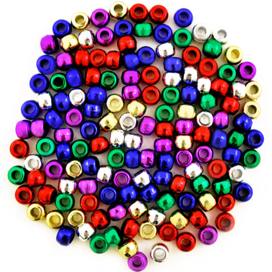 Pony Beads 150/pk - Metallic Multi Mix