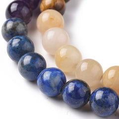 Chakra Mixed Beads 8mm Round (Natural) 15-16" Strand