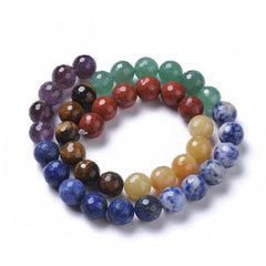 Chakra Mixed Beads 10mm Faceted (Natural) 15-16" Strand