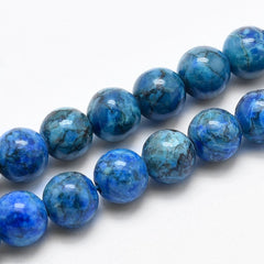 Marble Royal Blue Beads 10mm Round (Natural/Dyed) 15-16" Strand