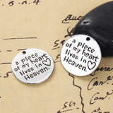 Memorial Pendant 25mm Heart In Heaven 1/pk